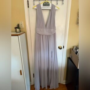 Lulu’s Elegant Grey Evening Gown